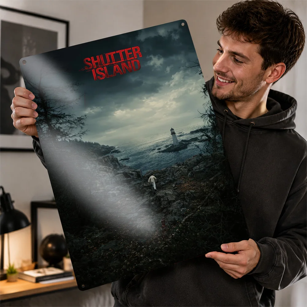 Shutter Island Movie Metal Poster Perfect Gift for Fans Lovers Personalized Wall Art Metal Sign for Bedroom Stuff Room Ornaments