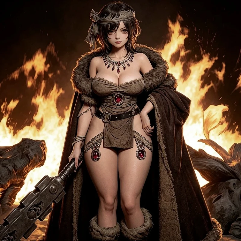 Die Cast Resin Model Kit, GK, Super Female Warrior, Not Assembled, Resin White Mold Not Colored