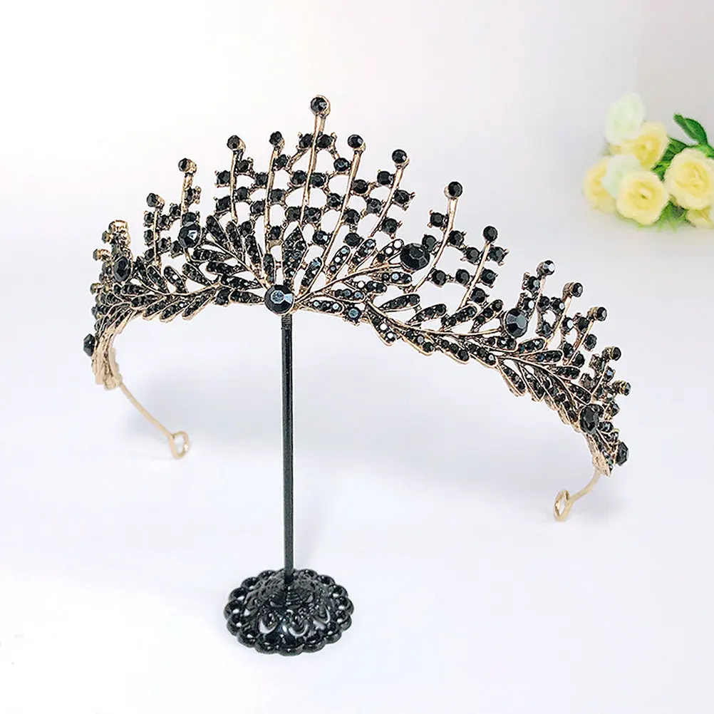 

1Pcs Baroque Wedding Crown Bridal Tiara Retro Elegant Pearl Crystal Headdress for Bride Bridesmaid Party Birthday Celebration