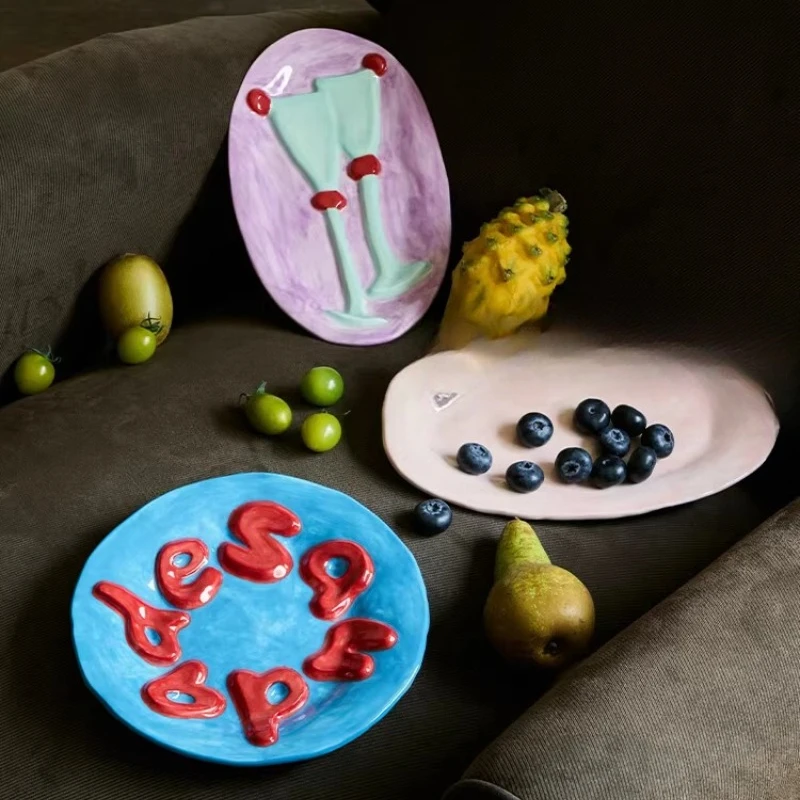 

Oil painting painting plate, porch jewelry storage fruit tray