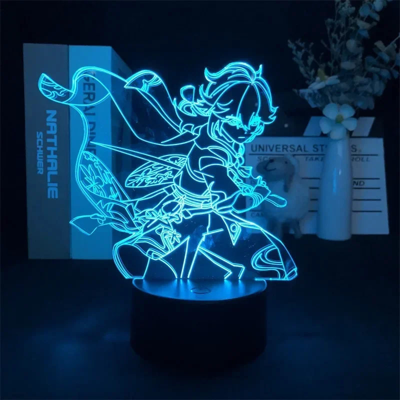 Genshin Impact Night Light 3D Illusion Anime Harajuku Lamp for Bedroom Decor LED Light Atmosphere Table Night Lamps Kids Gift