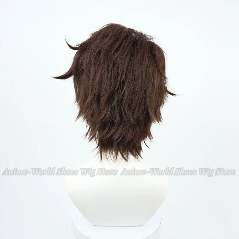Perruque de Cosplay synthétique courte marron Aizen Sousuke, cheveux de haute qualité pour hommes, cheveux de fête d'halloween