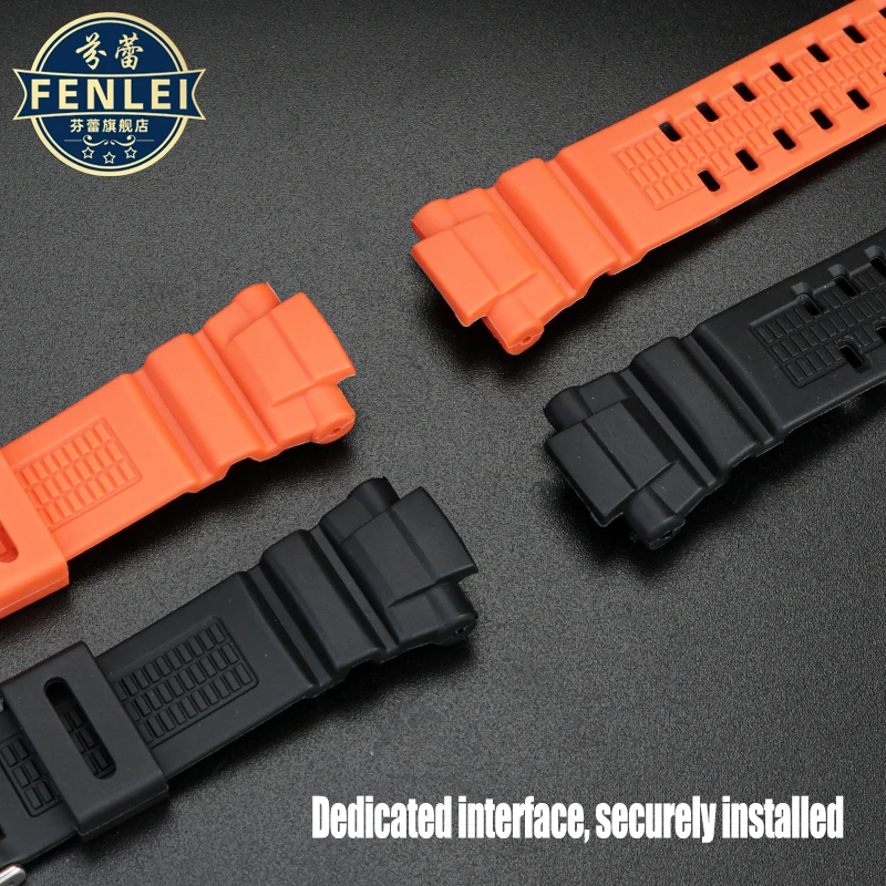 Black Orange Silicone Watchband For Casio G-SHOCK 5121 GW-3500B GW-3000B GW-2000 Men Sport Watch Strap Plastic steel Watch band