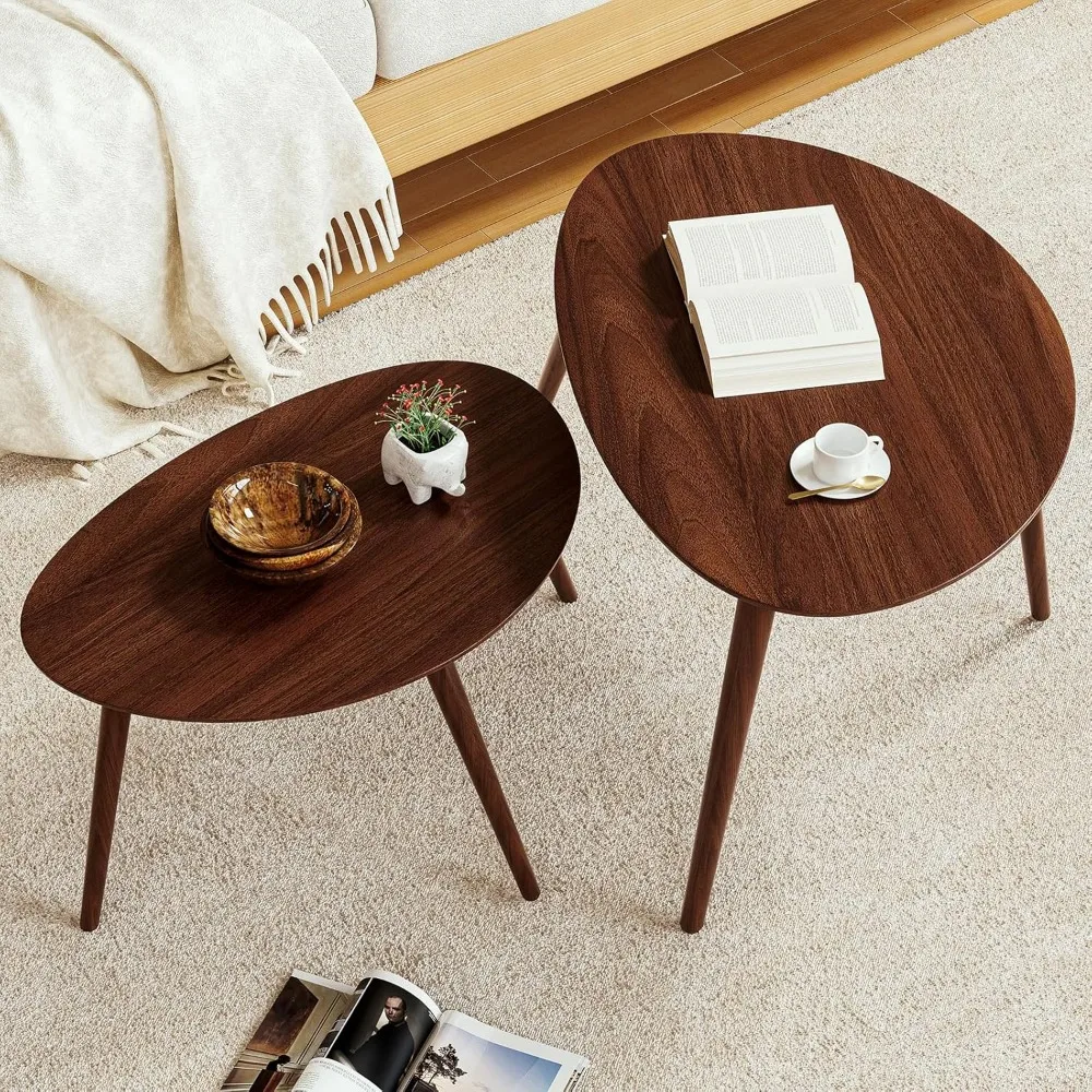 Mid-Century Modern Oak Coffee Table, 25.6 Small Living Room Side Table, Minimalist Design