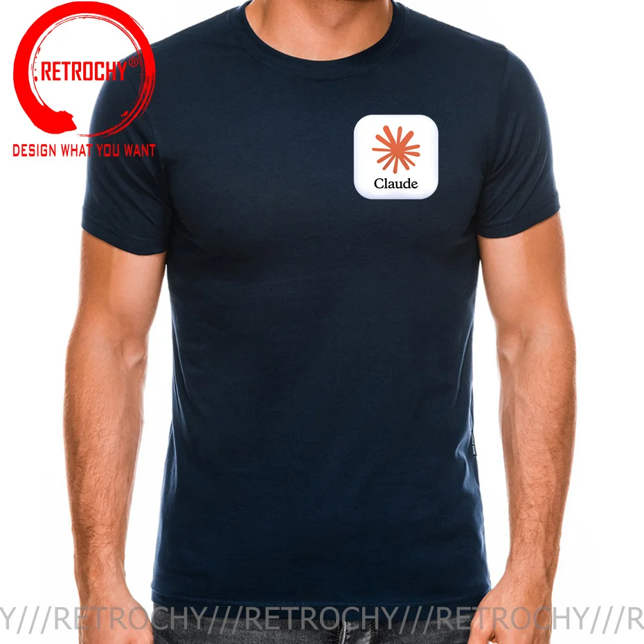 Claude AI Logo T Shirt Funny Men T-shirt Computer Fashion Clothing Mens Tops Tee Shirt Fashion Tees Homme Brand Unisex Clothes