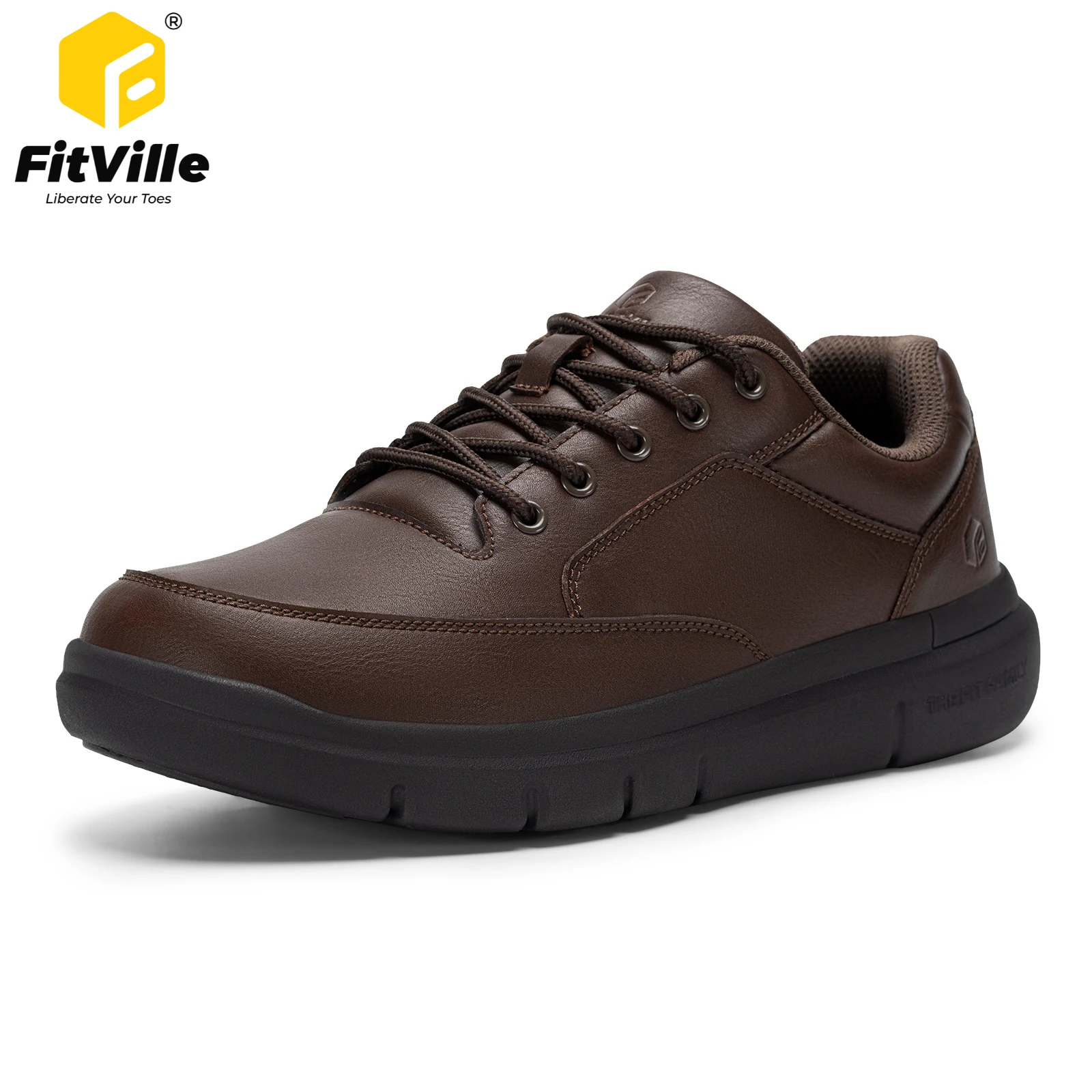 FitVille Extra Wide Toe Men‘s Dress Shoes Formal Business Shoes for Men Comfort Casual Luxury Wedding Shoes Non-Slip Autumn
