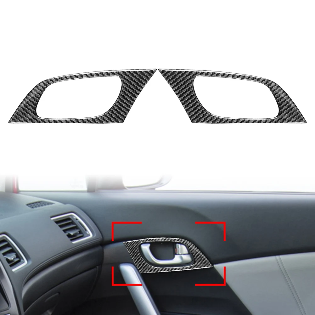 Carbon Fiber Car Interior Door Handle Cover Trim Decoration For Honda Civic 9th Coupe Sedan 2012 2013 204 2015