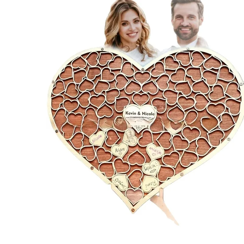 

Wooden wedding party party big love, sign in the wooden decoration pendulum