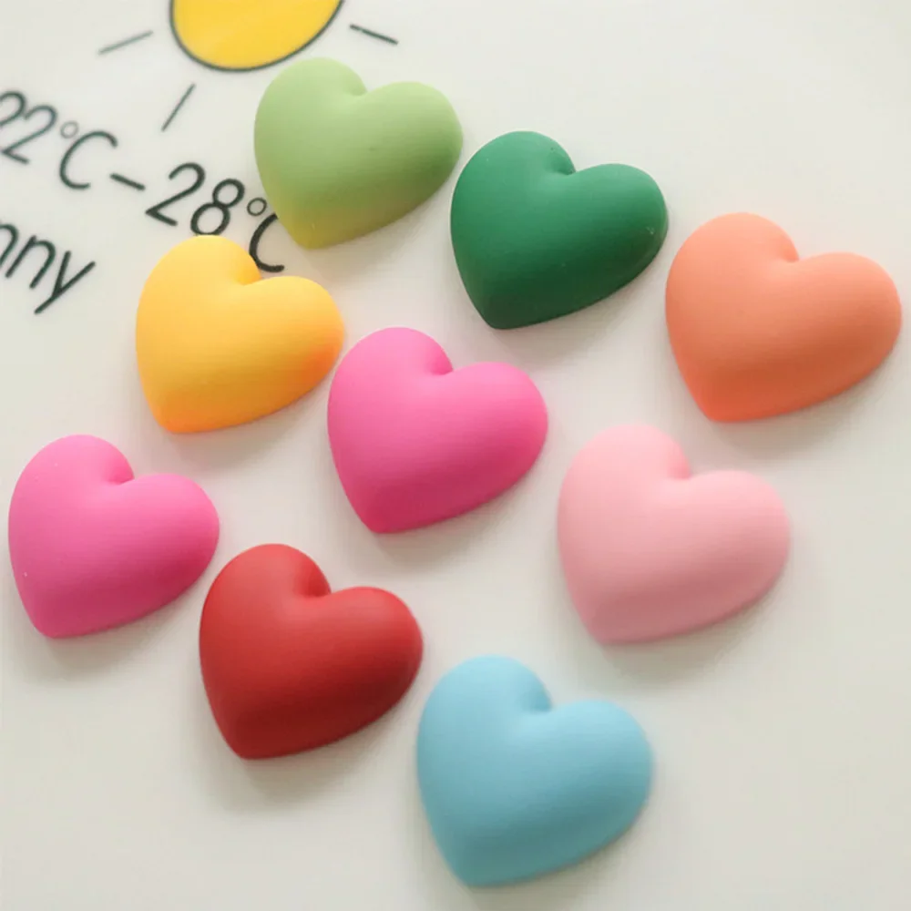 10PCS Kawaii 20x17mm Liefde Hart Plaksteen Hars Cabochons Voor Haarspeld Scrapbooking DIY Sieraden Ambachtelijke Decoratie accessoires