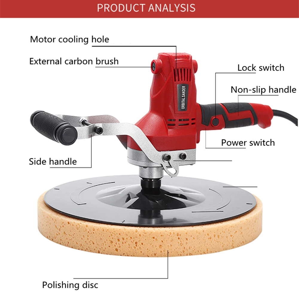 Polishing Machine Six Gears Adjustable Speed Electric Automotive Polisher Tool for wall