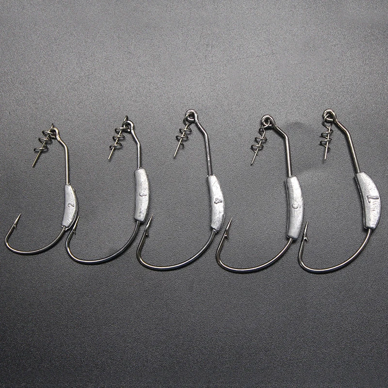 Hameçon barbelé à tête de manivelle, gabarit exposé, hameçons à poisson décalés, adapté au matériel de pêche Texas Rigs, 2g, 2.5g, 3g, 4g, 5g, 7g, 9g
