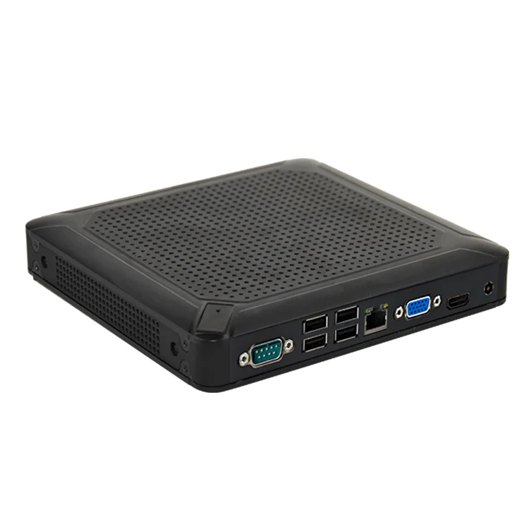 Cheap OEM fan industrial mini firewall  pc RS232 12V celeron 3865u dual core  X86 dual display desktop computer