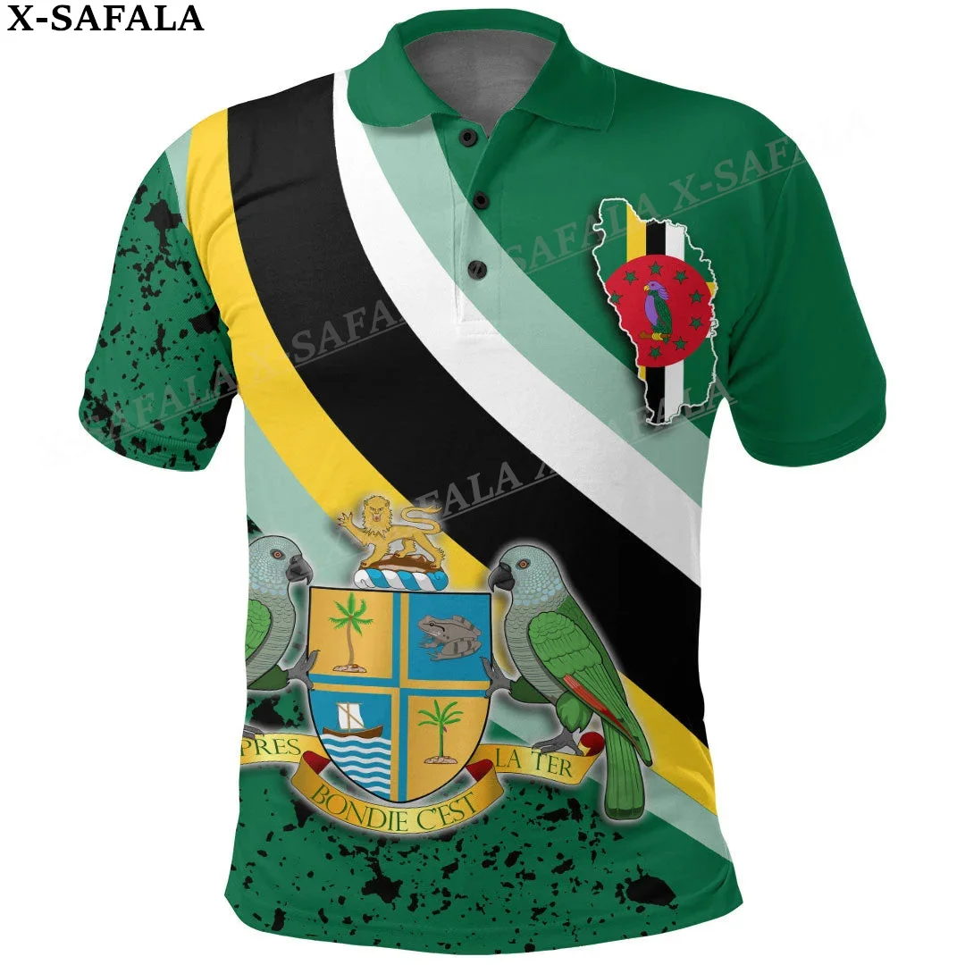 

Dominican Coat Of Arms Love Country 3D Print Polo T-Shirt Men Collar Short Sleeves StreetWear Casual Top New Summer Clothes-2