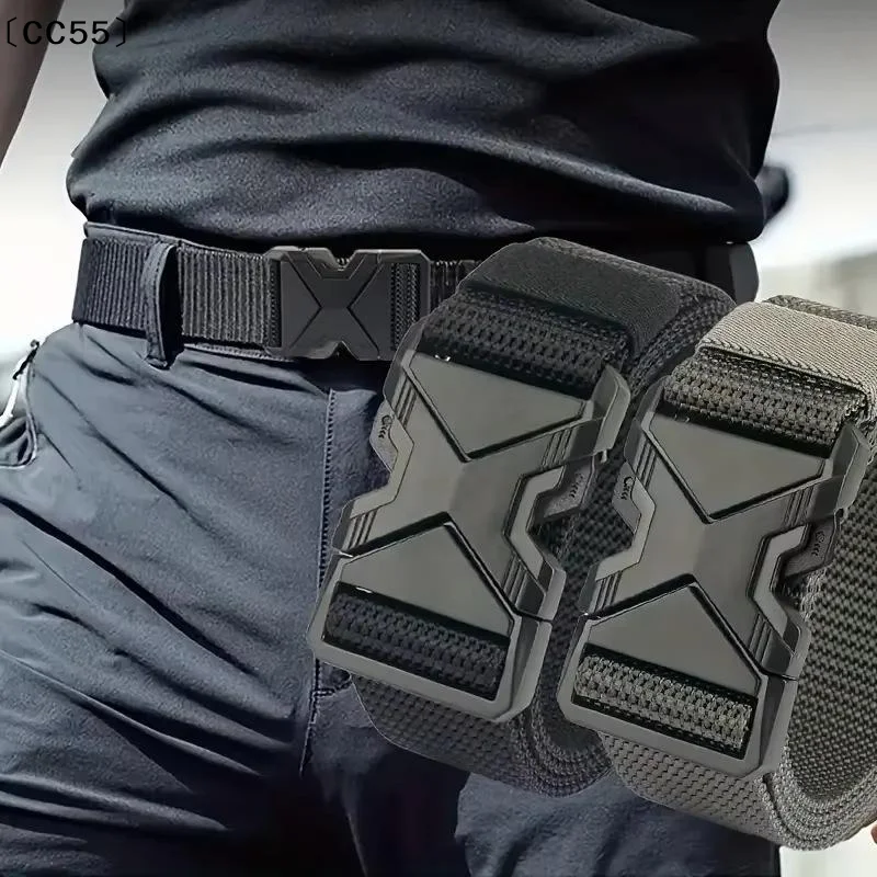 Durable Multi Function Men's Canvas Belt Thickened Breathable Quick Release Waistband Outdoor Workwear Belt〔CC55〕