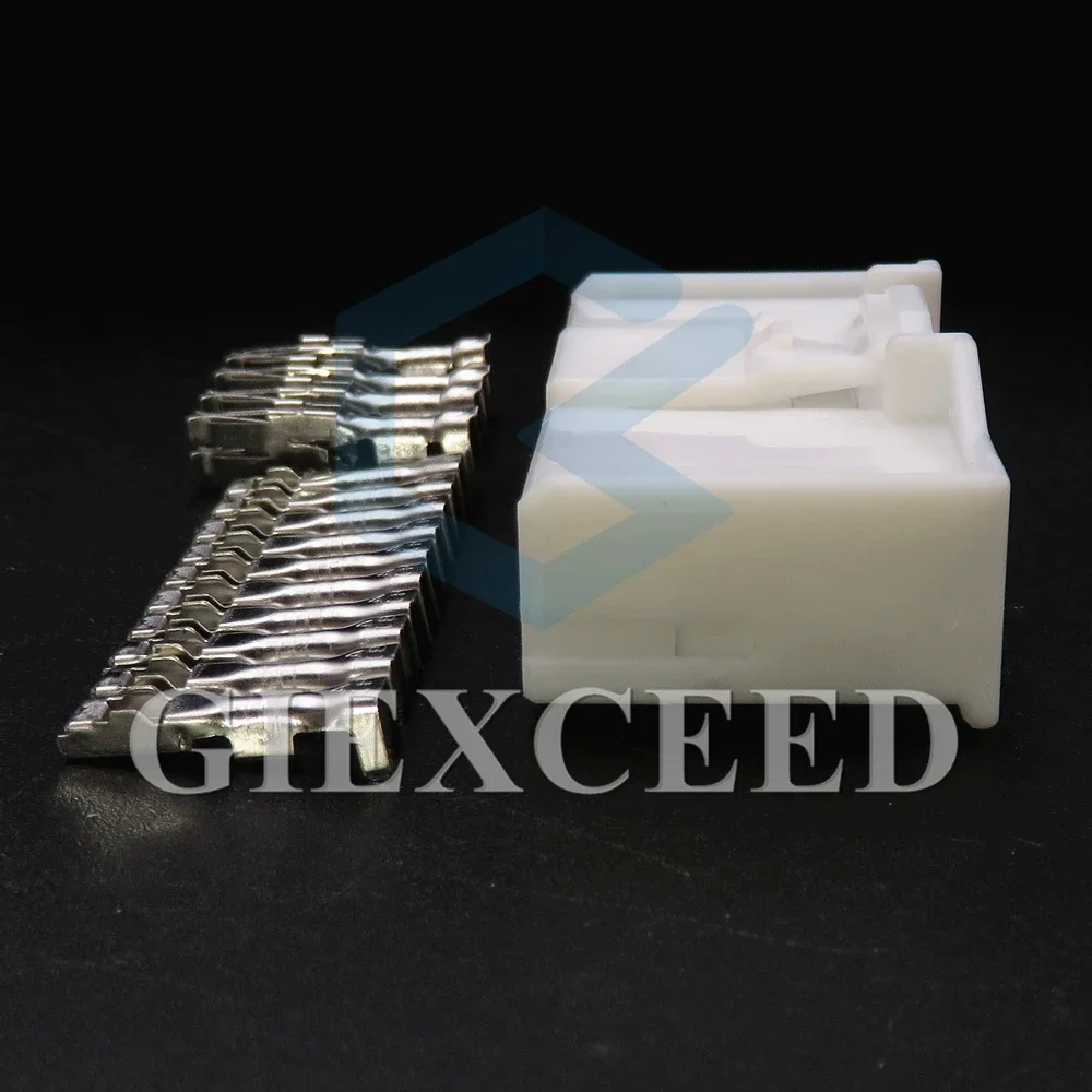 2 Sets 14 Pin 2.2 6.3 Series Automotive Socket AC Assembly Auto Modification Plug Parts Car Wire Cable Harness Adapters 368451-1