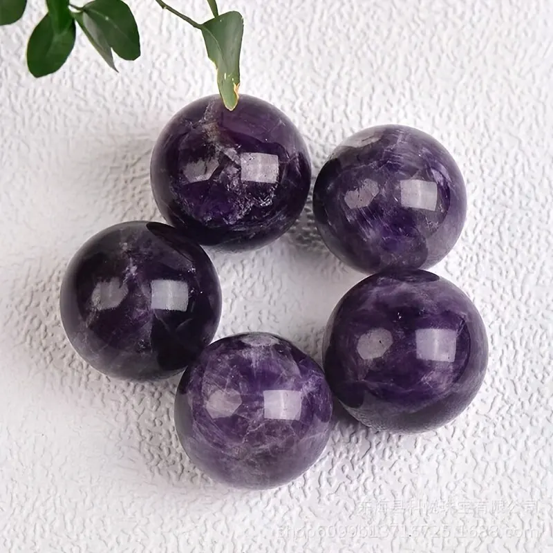 5PCS Natural Amethyst Healing Crystal Energy Crystal Gem Gemstone Yoga Decoration, Extremely Beautiful Healing Crystal Gem Ball!