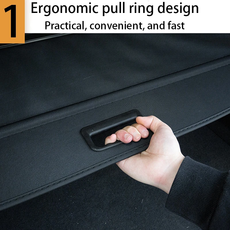 For New Tesla Model Y Juniper 2025 Trunk Cargo Cover Curtain Rear Luggage Carrier Retractable Partition Baffle Plate Accessories
