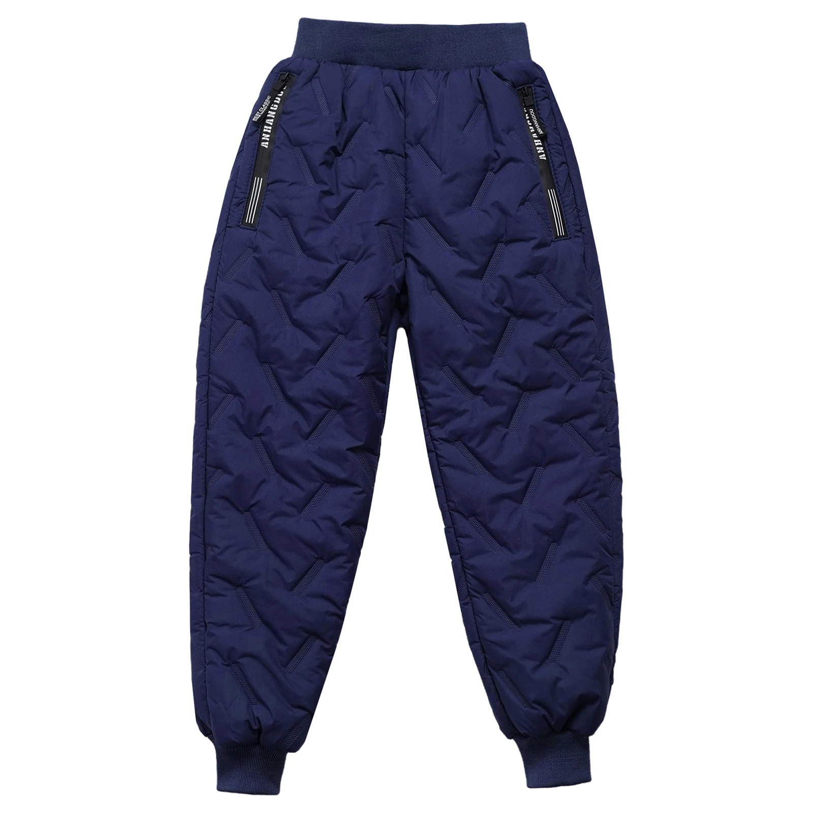 Pantaloni da jogging in pile attivi per bambini e ragazzi con tasche con cerniera Pantaloni da neve in pelle Pantaloni sportivi caldi invernali