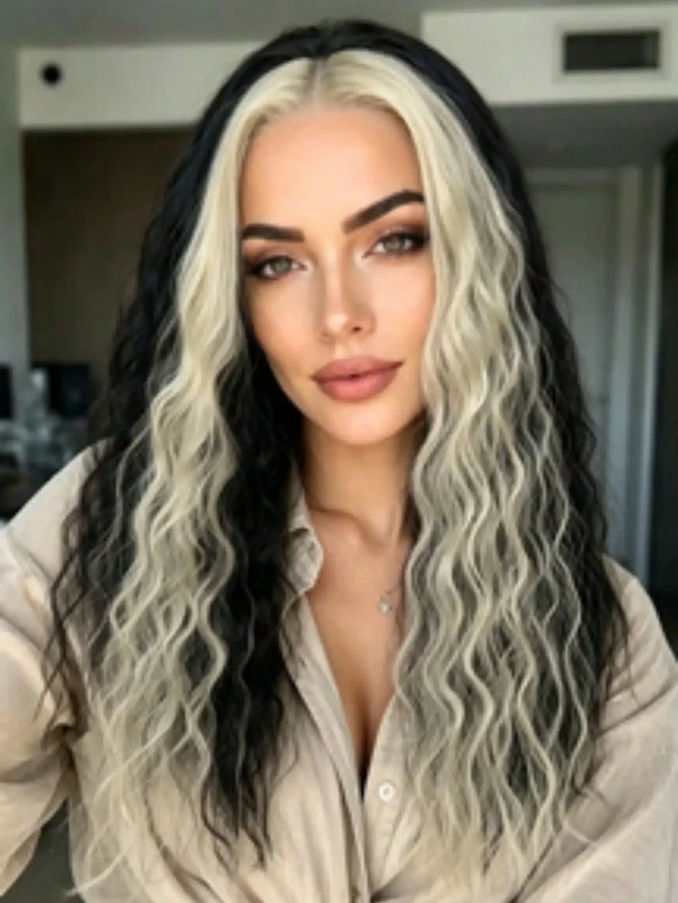200 Density Black Highlight White Deep Wave Human Hair Wig Natural Looking 13x4 HD Lace Front Wigs Pre Plucked with Baby Hair for Women Highlight Colored Glueless Lace Frontal Wig Kinky Curly Wigs Human Hair for Daily Wear For Halloween Use