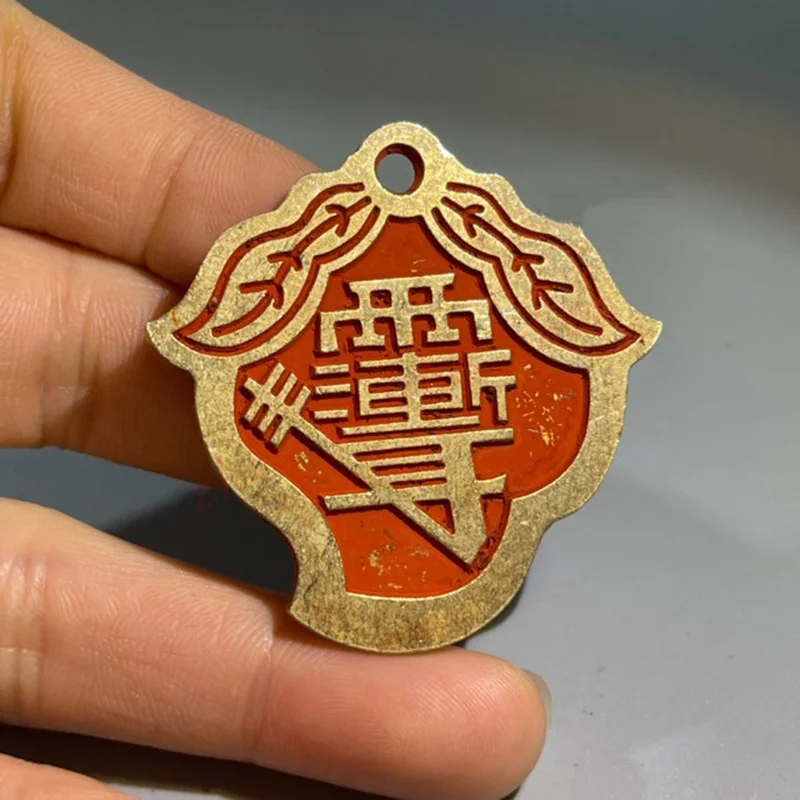 

Taoist copper coin rain gradually ears / long life and wealth brass cinnabar Pendant / old coin / Feng Shui coin / mascot