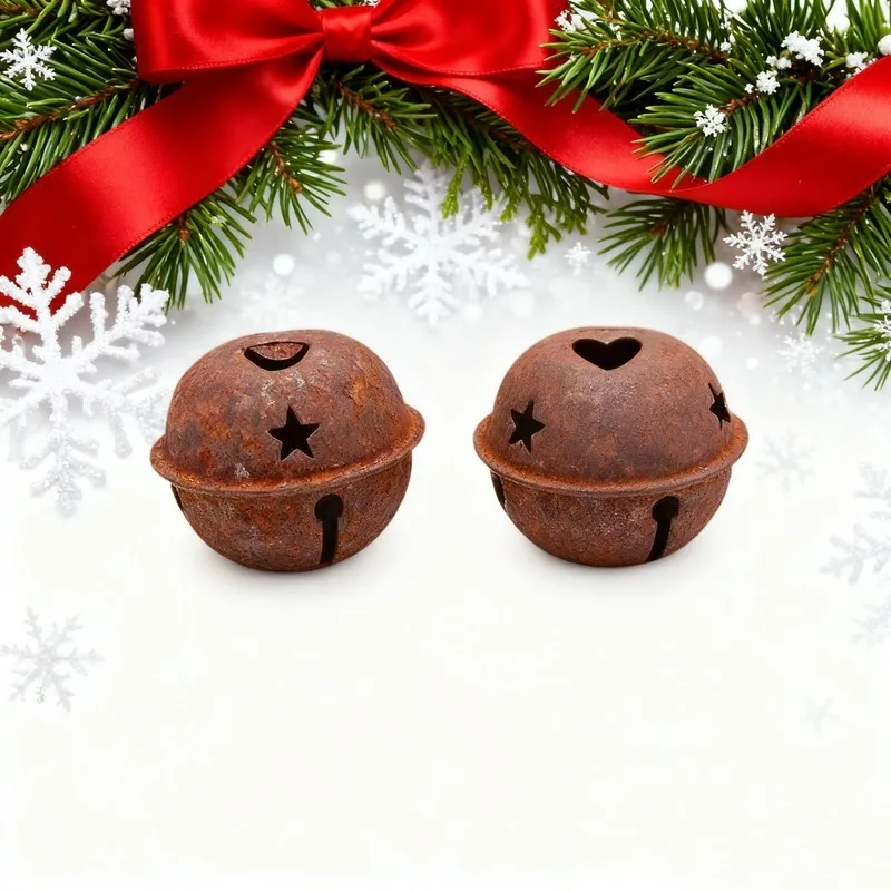 96 pcs Antique Style Bells with Easy Hang Loop Top, ideal for Rustic Party Decor and Christmas Decoration