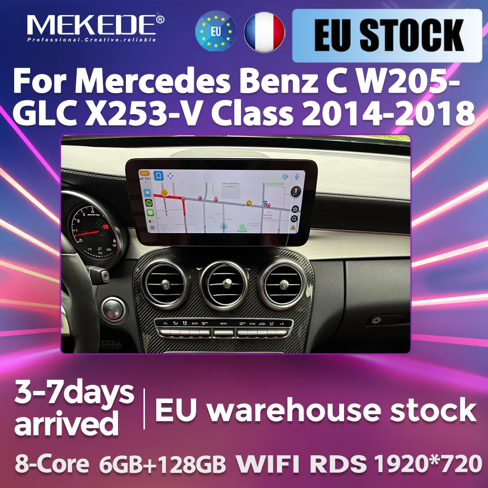 MEKEDE Negozio UE CarPlay Android Autoradio Per Mercedes Benz Classe C W205 X253 Classe V Multimedia Autoradio Intelligente Headuint "Auto GPS Multimedia Radio, 8-core DSP senza lettore DVD, 2Din