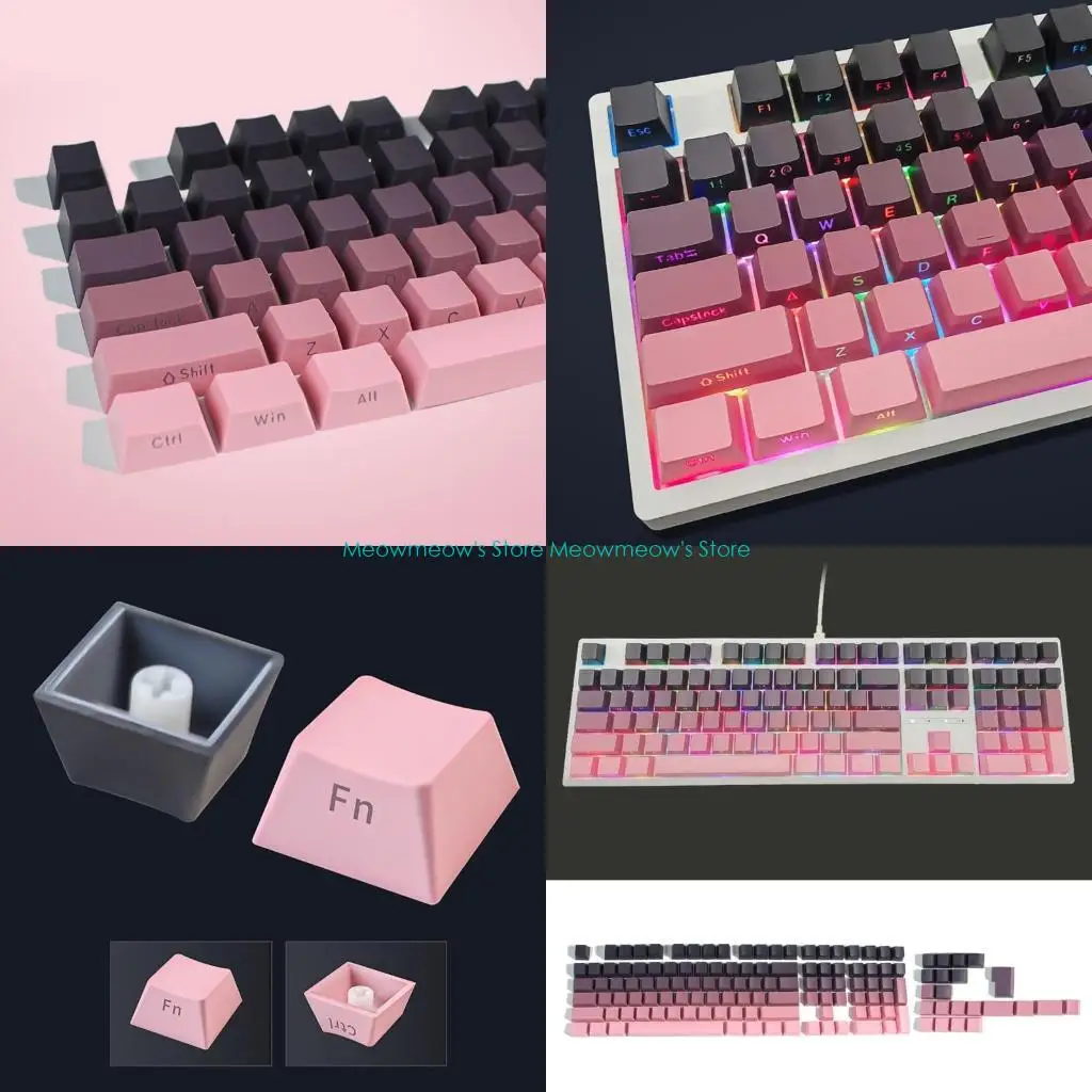 W91A Side Print Through Keycap OEM Profile PBT Keycaps Double Shot Backlight