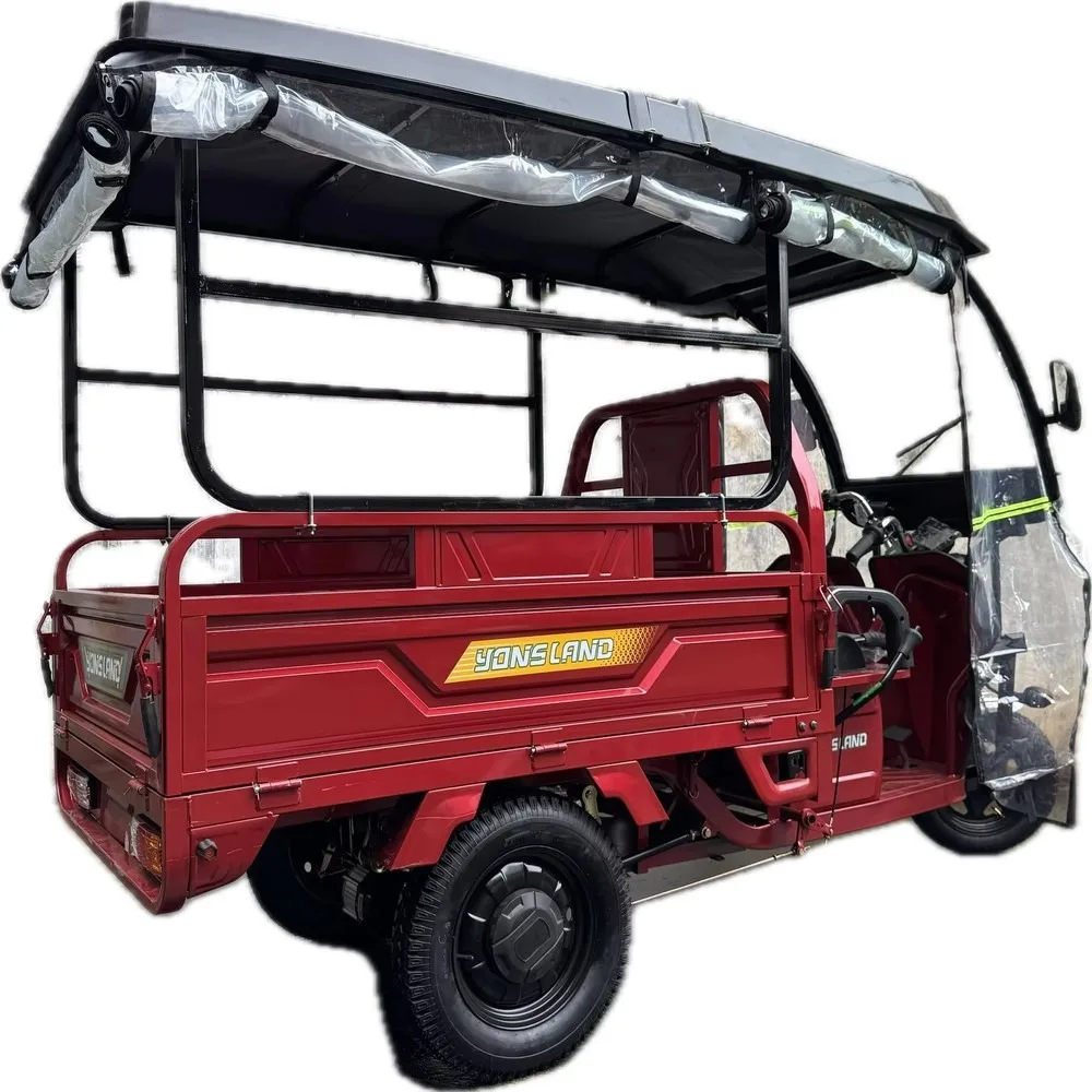 Electric 3-Wheel Cargo Tricycle Adult Material Transport Passenger Mini Tipper Dump Truck Heavy-Duty Utility Vehicle
