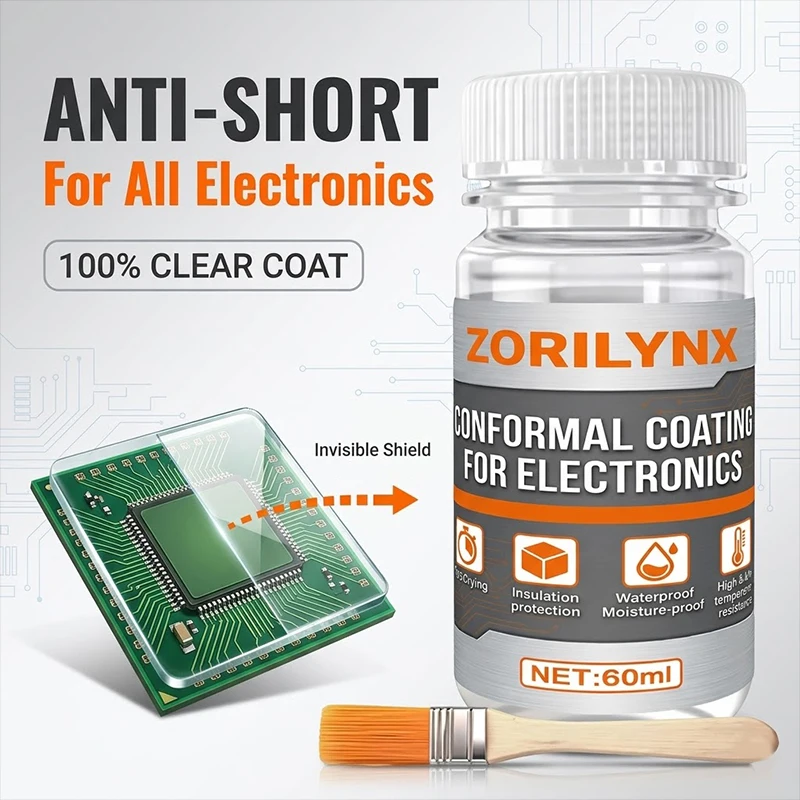 60ml PCB Conformal Coating Electronic Circuit Board Insulation Varnish Waterproof Liquid Tape Moisture-Proof Anti-Rust Paint