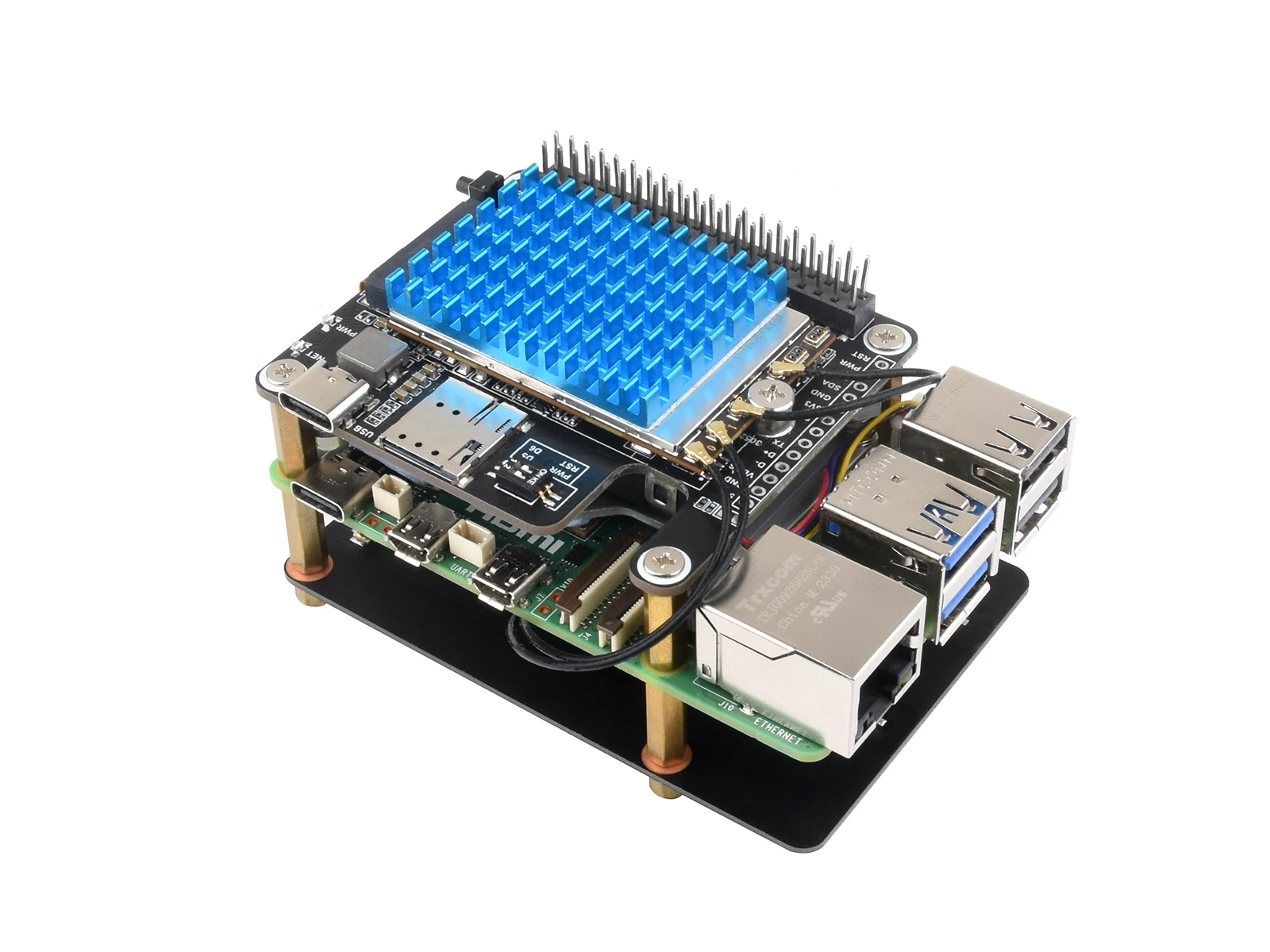 Imagem -05 - Raspberry pi High-velocidade Hat Raspberry pi Compatível com 3052 Pacotes Módulos Quectel 5g Pcie para 5g 4g 3g Rm520n-gl