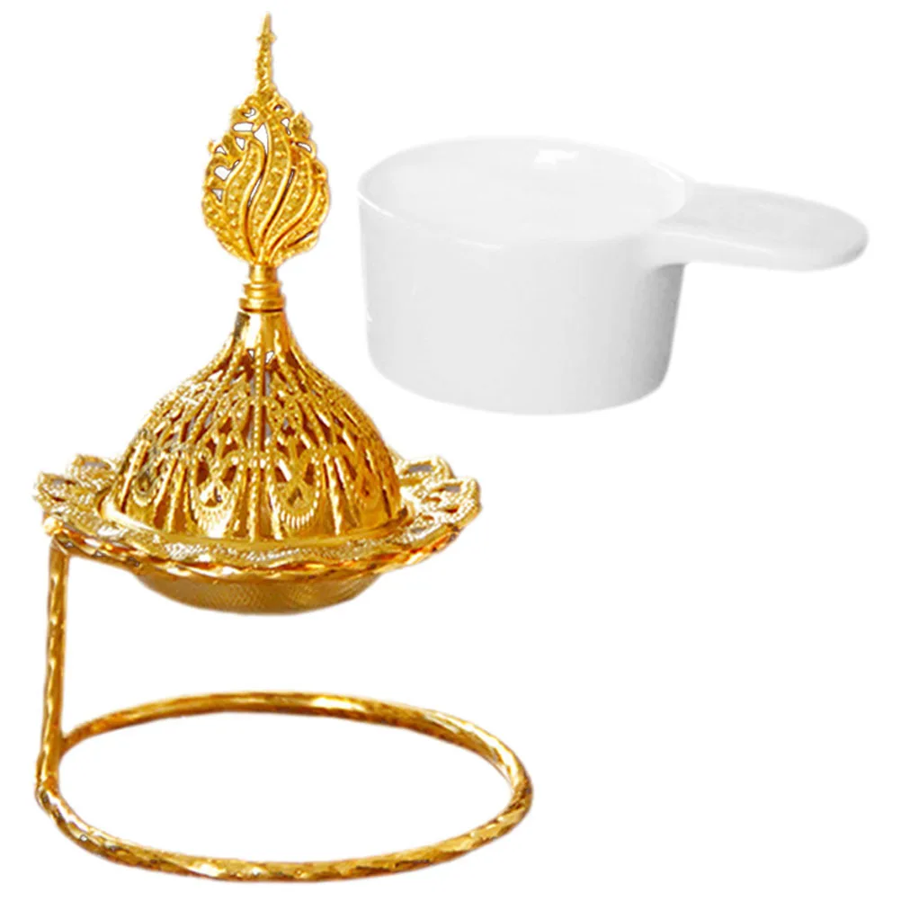 حامل شمع على شكل موقد زيت ذهبي من السيراميك، سخان الزيت العطري المزخرف للمنزل وحفلات الزفاف والعلاج العطري