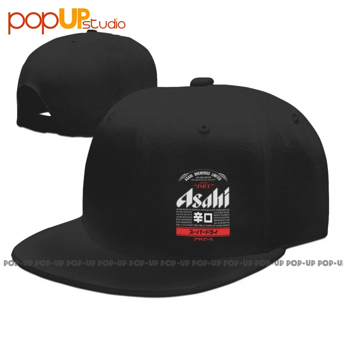 Unique Asahi Beer Japanese Snapback Cap Hip Hop Adjustable Baseball Caps