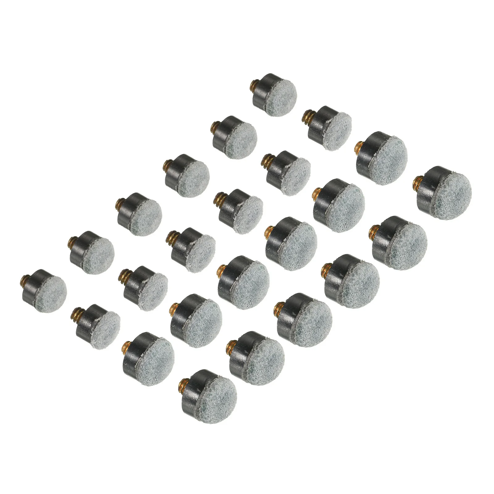 24pcs 10/11/12/13mm Screw-on Pool Cue Tips Billiard Cue Tips Screw on Pool Snooker Pool Stick Tip Replacement Accessories Grey