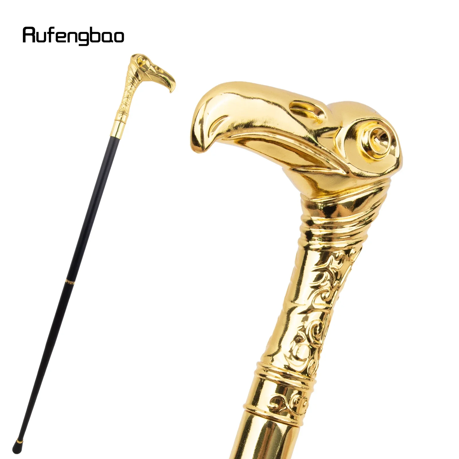 Golden Eagle Head Luxury Decorative Cosplay Walking Cane Elegant Fashion Cane   Performance stage Cane 93cm