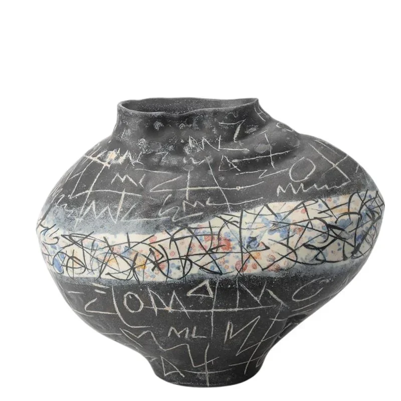 

Medieval simple ceramic vase flower arrangement dried flower device living room decoration ornament