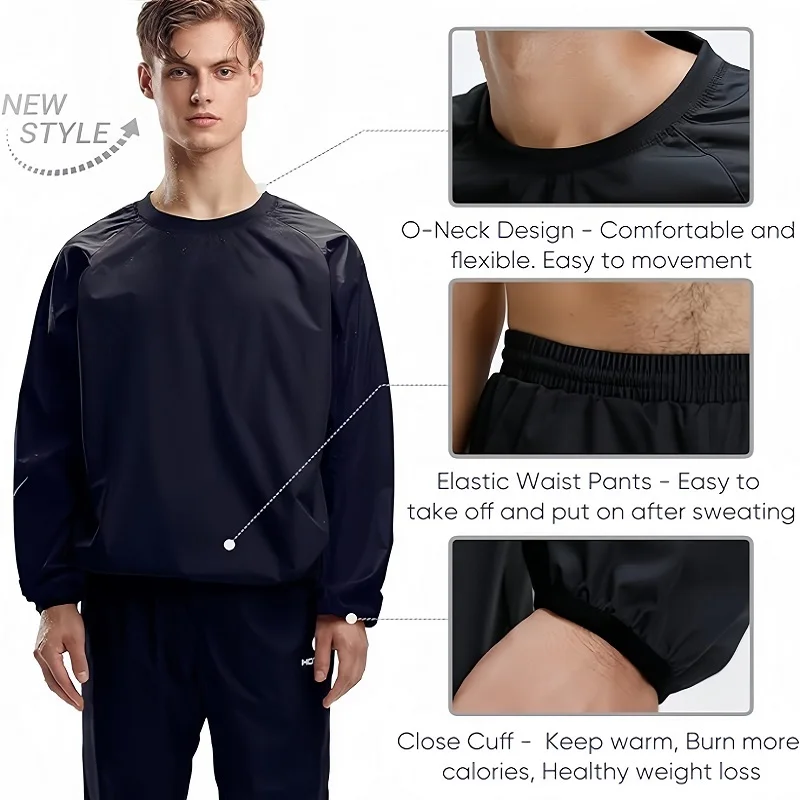 Sports Sweating Suit for Weight Loss Men Women Anti Rip Sauna Suit Gym Exercise Workout Sweat Suits Fat Burner Waist Trainer