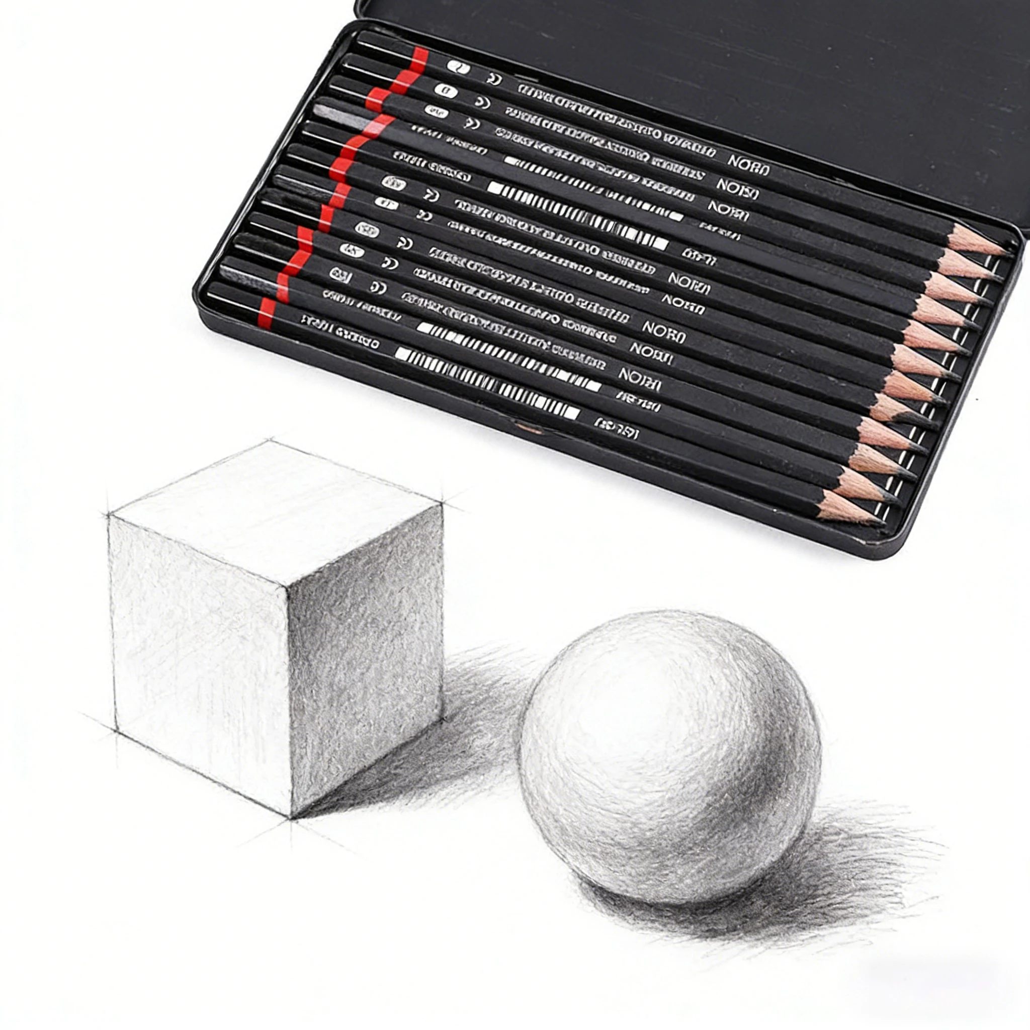 Sketch Pencils for Drawing, Set of 12 Drawing Pencils for Sketching Medium (8B - 2H)Artist Graphite Pencils, Sketch Set for Art