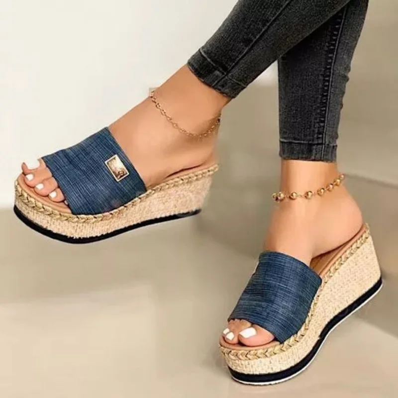 Summer Women Wedge Sandals Platform Flip Flops Soft Comfortable 2023 New Casual Shoes Outdoor Beach Slippers Ladies Sandals