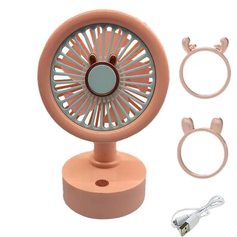 Battery Powered Fan Battery Powered Table Fan Portable 3 Speeds Adjustment Small Portable Cooling Devices Rechargeable Low Noise