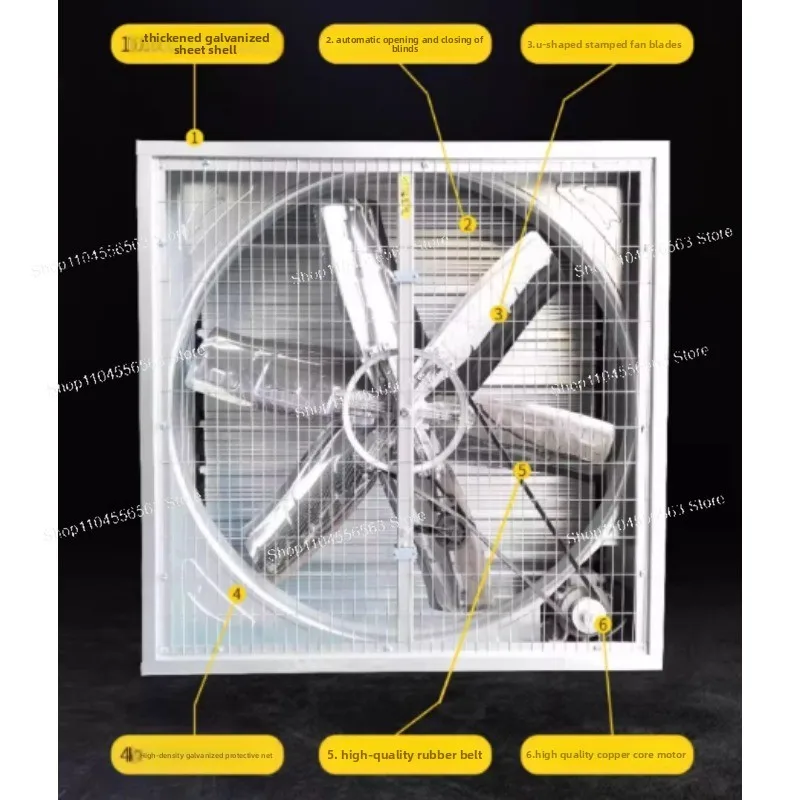 600600mm Industrial Ventilator Exhaust Fan - Large Air Volume Negative Pressure Air Extractor for Factory/Warehouse