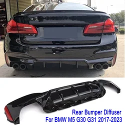 Rear Diffuser Lip Trunk Bumper Spoiler For BMW G30 G31 5 Series M Sport 2017-2023 Gloss Black M5 Style Auto Exterior Parts HOT