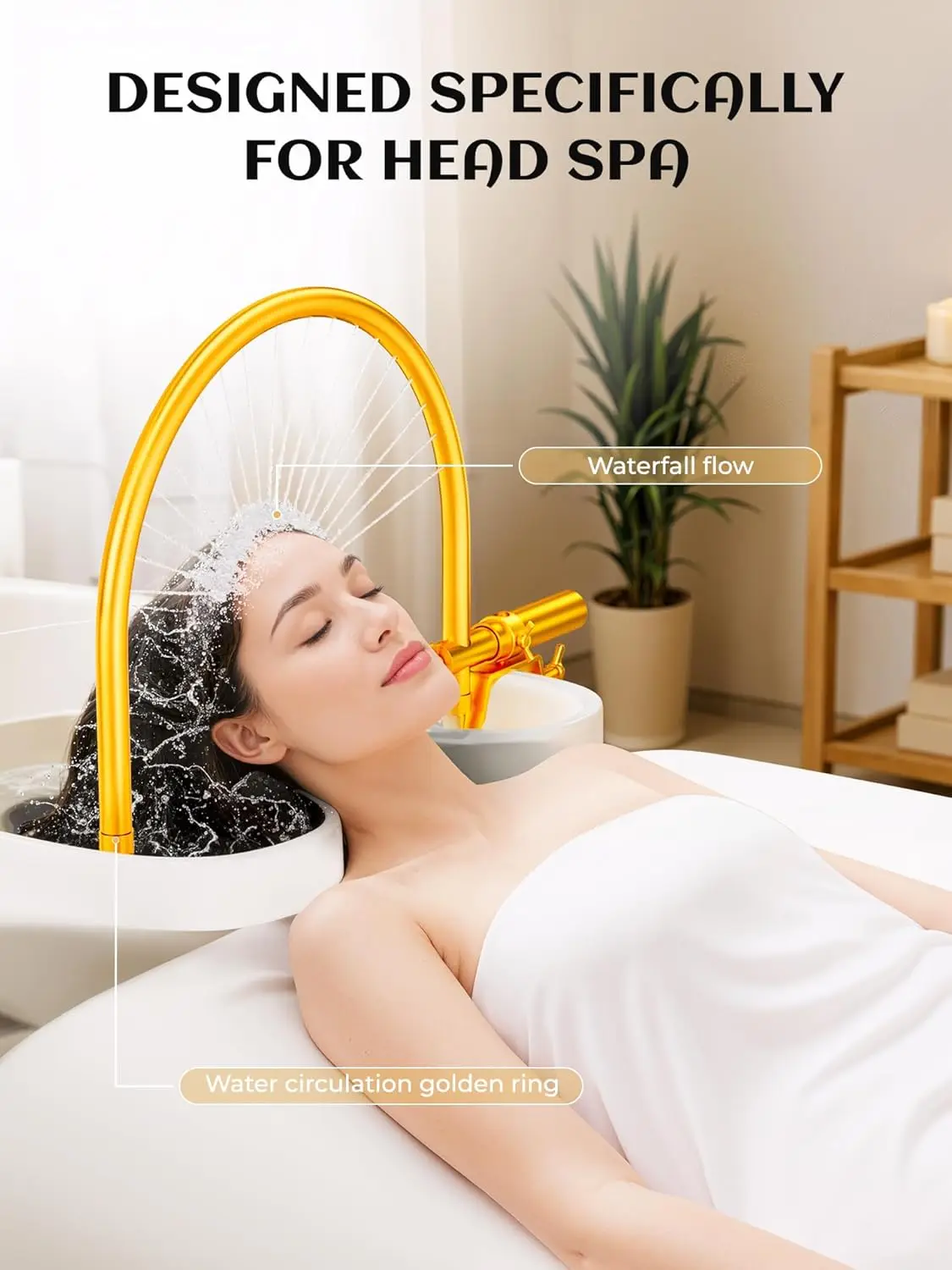 Head Spa Por Adjus Shampoo Bowl Salon Home Waterall Spa Equipment Water Circulation Rack Scalp Massage Outlet