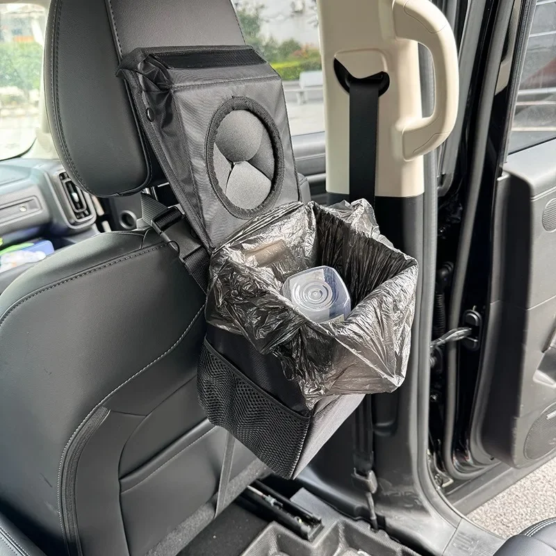 Waterproof Car Trash Can Bin, Auto Organizer Accessories, Trash Dump, Car Storage Pockets, Closeable, Portable