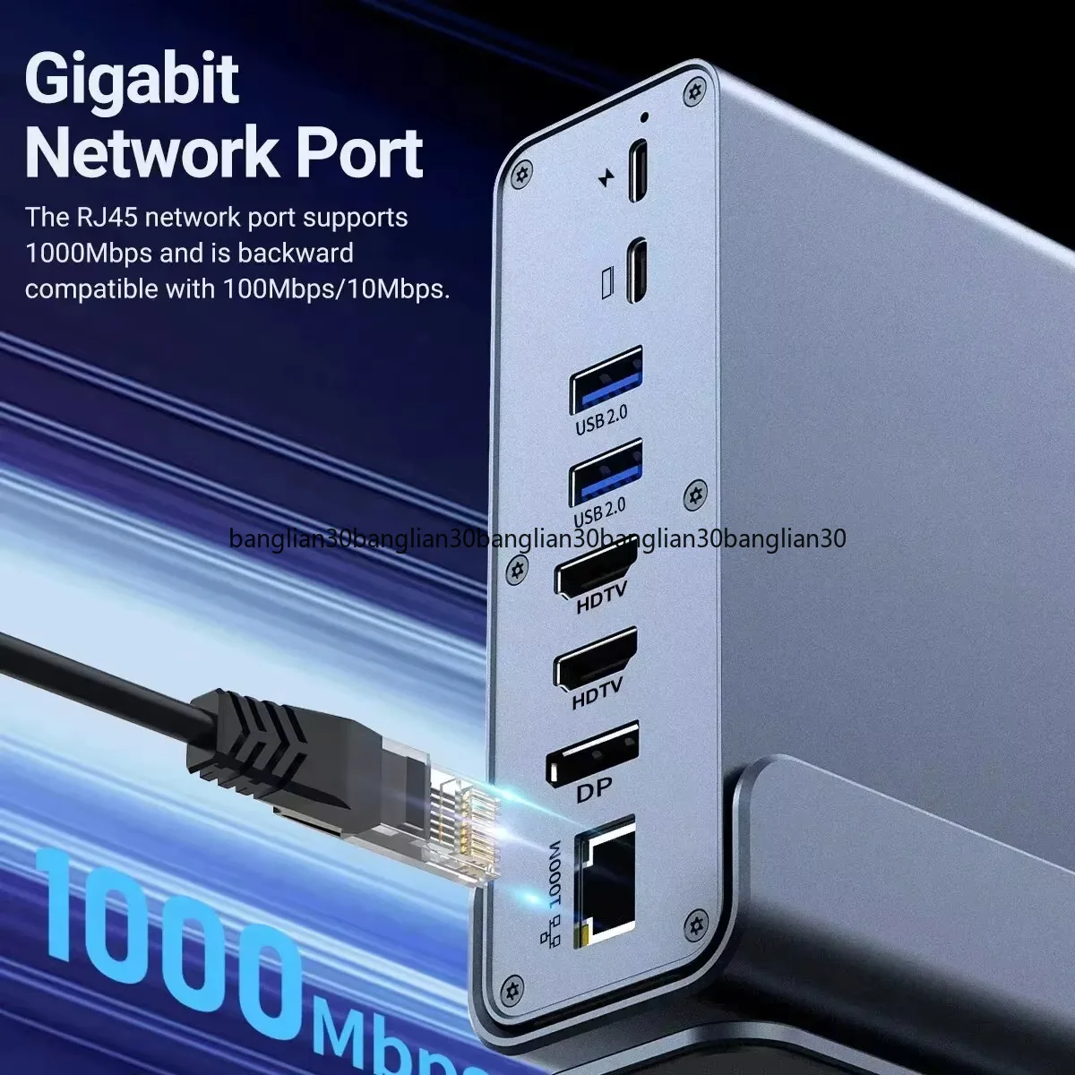 16-In-1 Compatible Thunderbolt 4 Gigabit Network Port Desktop Vertical USB Multi-interface Splitter