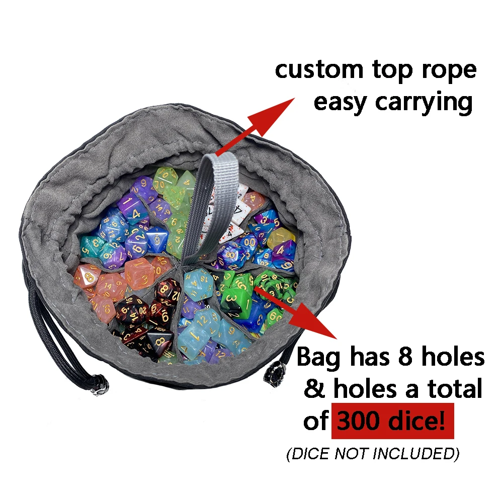 Drawstring Tote Bag Large Capacity Dice Storage Bag for DND TRPG Board Game Accessories