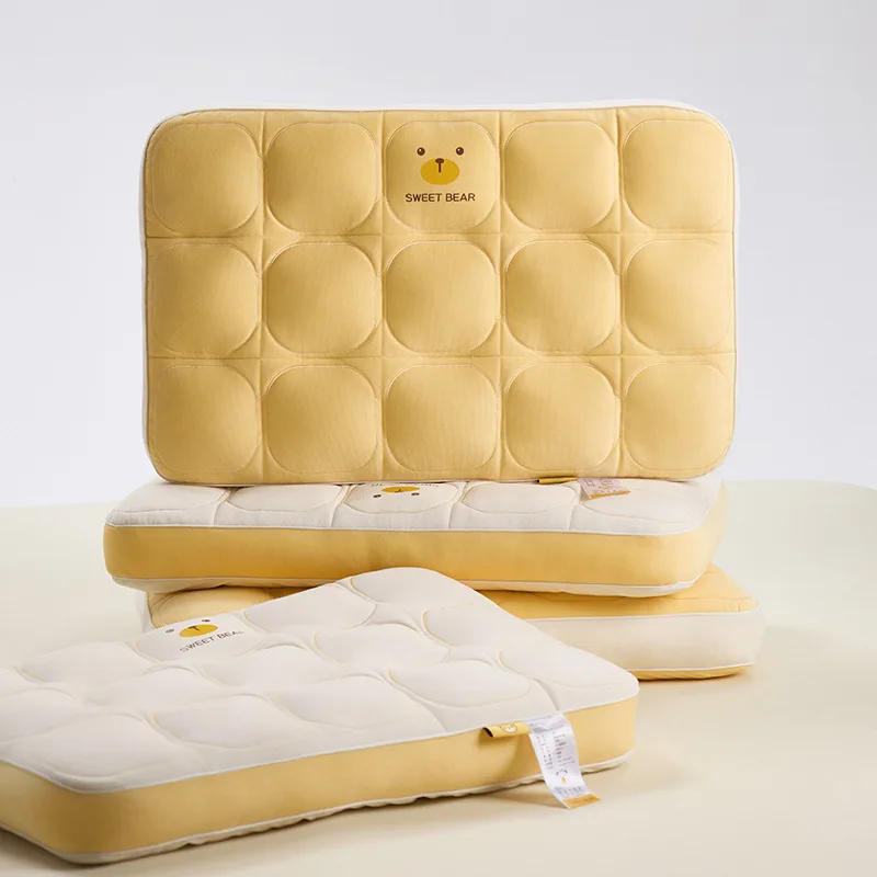 

Quality Bread Pillow Fluffy Elastic Latex Sheet Filled Neck Support Pillow Soybeans Fiber Massage Spa Home Sleeping Pillow Gift