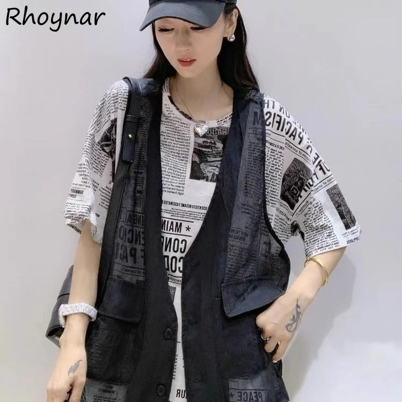 

Women Sets Summer Cool College Popular Print Harajuku Young Ladies All-match Street Wear Fashion Korean Style Casual Hot Sale