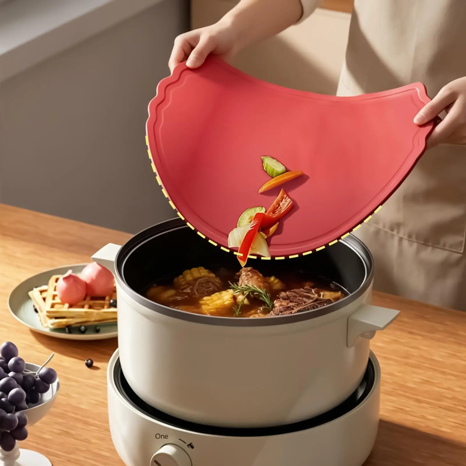 Cutting Board Flexible Non-Porous Flexible Anti-Slip Dishwasher Safe Soft Chopping Mat for Home Restaurant Cafe Travel Picnic