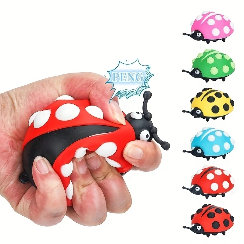 3D ladybug decompression toy, pressure bubble decompression ball, pinch ball decompression toy