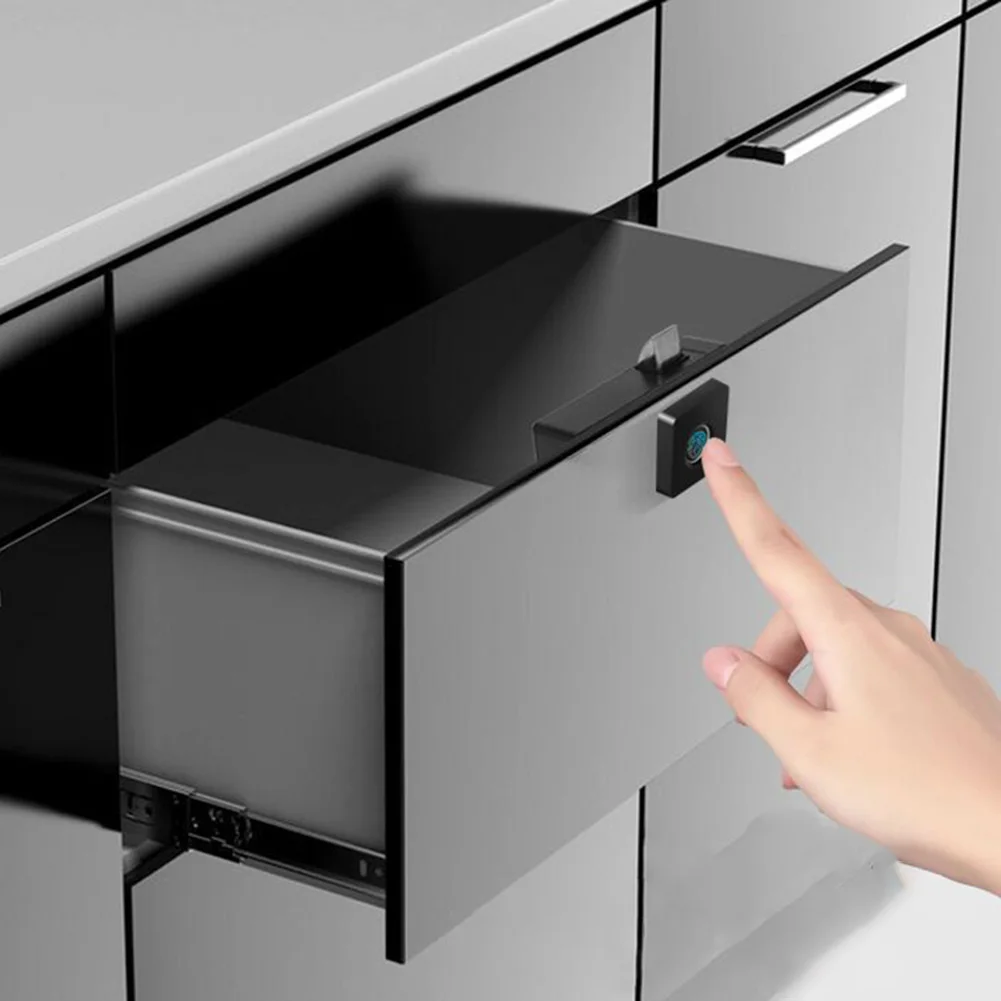 Sleek Design Biometric Drawer Lock Suitable for Desks/Cabinets Utilizes Fast Acting Fingerprint Recognition Technology